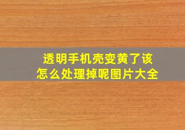 透明手机壳变黄了该怎么处理掉呢图片大全