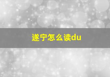 遂宁怎么读du