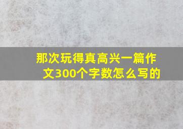 那次玩得真高兴一篇作文300个字数怎么写的