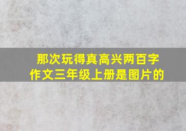 那次玩得真高兴两百字作文三年级上册是图片的