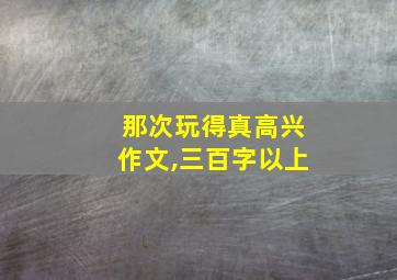 那次玩得真高兴作文,三百字以上