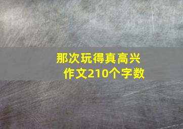 那次玩得真高兴作文210个字数