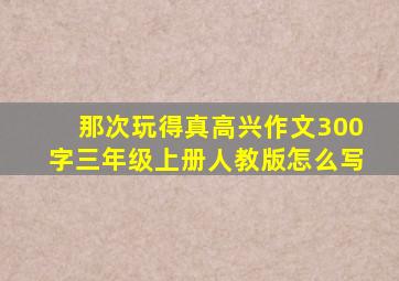 那次玩得真高兴作文300字三年级上册人教版怎么写