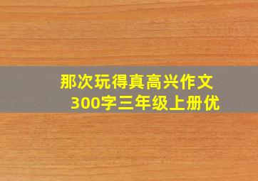 那次玩得真高兴作文300字三年级上册优