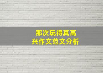 那次玩得真高兴作文范文分析