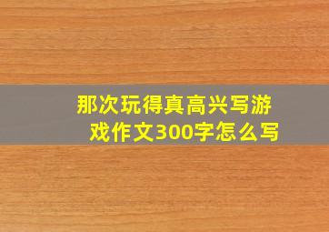 那次玩得真高兴写游戏作文300字怎么写