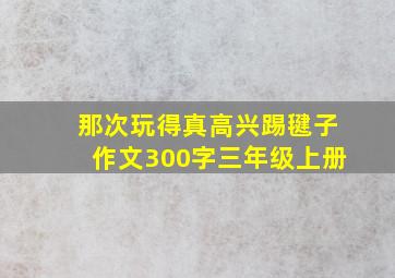 那次玩得真高兴踢毽子作文300字三年级上册