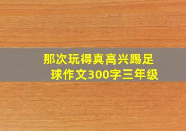 那次玩得真高兴踢足球作文300字三年级