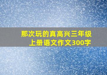 那次玩的真高兴三年级上册语文作文300字