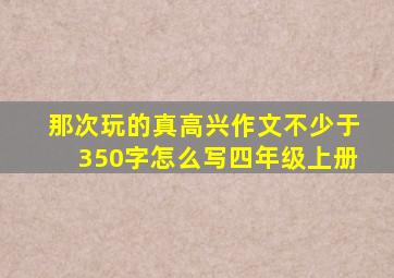 那次玩的真高兴作文不少于350字怎么写四年级上册