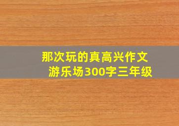 那次玩的真高兴作文游乐场300字三年级