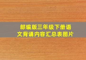 部编版三年级下册语文背诵内容汇总表图片