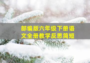 部编版六年级下册语文全册教学反思简短