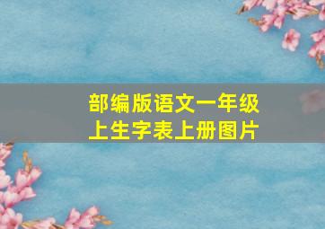 部编版语文一年级上生字表上册图片