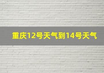 重庆12号天气到14号天气