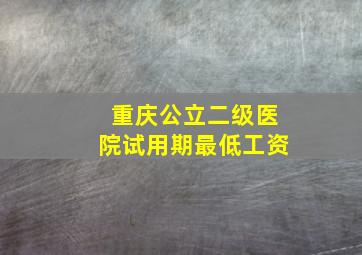 重庆公立二级医院试用期最低工资