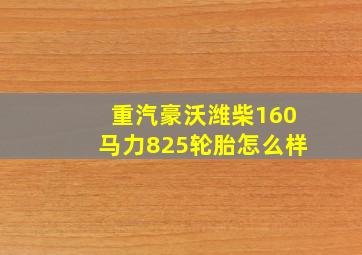 重汽豪沃潍柴160马力825轮胎怎么样