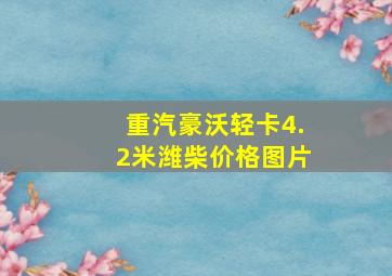 重汽豪沃轻卡4.2米潍柴价格图片