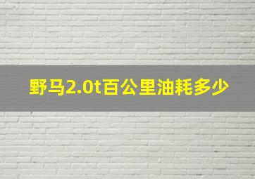 野马2.0t百公里油耗多少