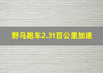 野马跑车2.3t百公里加速