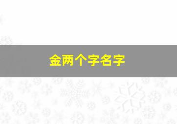 金两个字名字