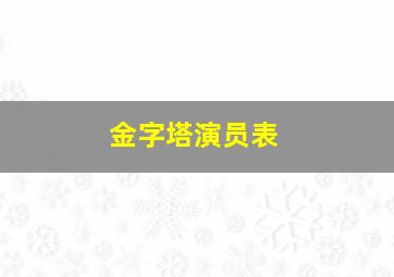 金字塔演员表