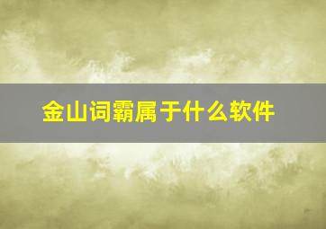 金山词霸属于什么软件