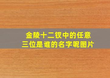 金陵十二钗中的任意三位是谁的名字呢图片