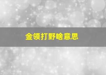 金领打野啥意思