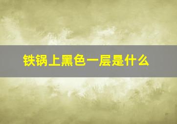 铁锅上黑色一层是什么