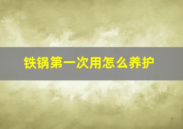 铁锅第一次用怎么养护