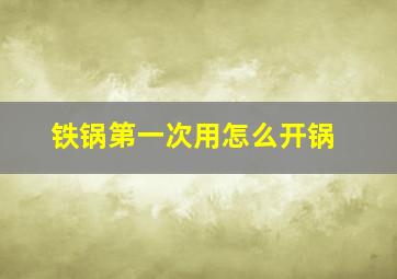 铁锅第一次用怎么开锅