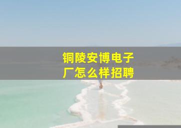 铜陵安博电子厂怎么样招聘