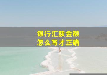 银行汇款金额怎么写才正确