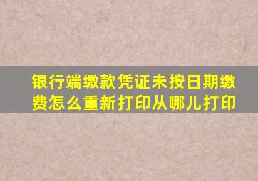 银行端缴款凭证未按日期缴费怎么重新打印从哪儿打印