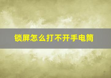 锁屏怎么打不开手电筒