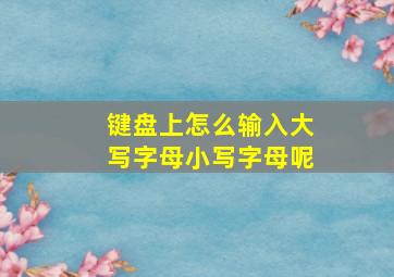 键盘上怎么输入大写字母小写字母呢