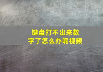 键盘打不出来数字了怎么办呢视频