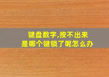 键盘数字,按不出来是哪个键锁了呢怎么办