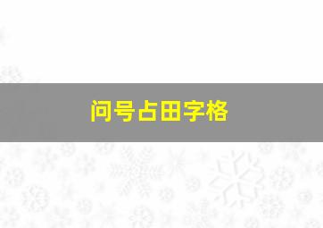 问号占田字格