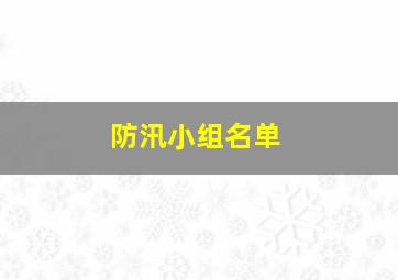 防汛小组名单