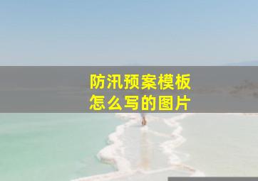 防汛预案模板怎么写的图片