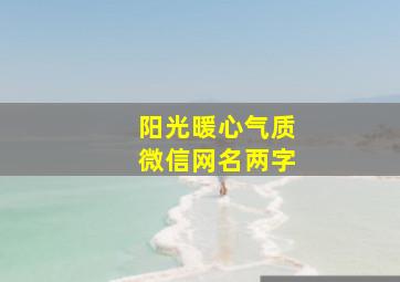 阳光暖心气质微信网名两字