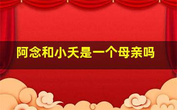 阿念和小夭是一个母亲吗