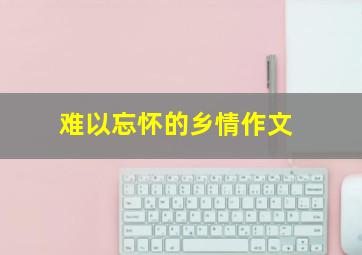 难以忘怀的乡情作文