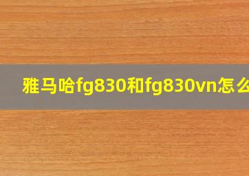 雅马哈fg830和fg830vn怎么选