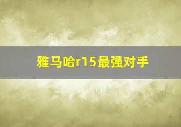 雅马哈r15最强对手