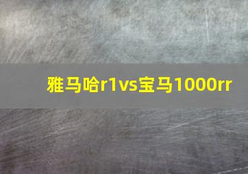 雅马哈r1vs宝马1000rr