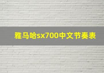 雅马哈sx700中文节奏表