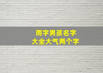 雨字男孩名字大全大气两个字